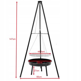 Sodo židinys ir grilis su apvaliomis grotelėmis vl08 juoda