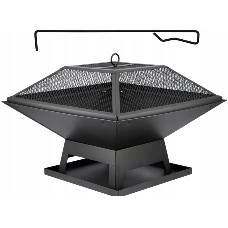 Plieninis židinys su dangteliu 45x45cm