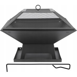 Plieninis židinys su dangteliu 45x45cm