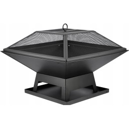 Plieninis židinys su dangteliu 45x45cm