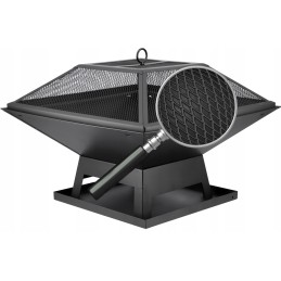 Plieninis židinys su dangteliu 45x45cm