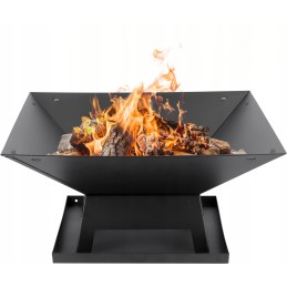 Plieninis židinys su dangteliu 45x45cm