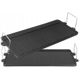 Cast iron double-sided plate grill grate 52 x 25cm grill pan for campfire