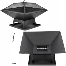 Steel firebox with cover 45 x 45cm