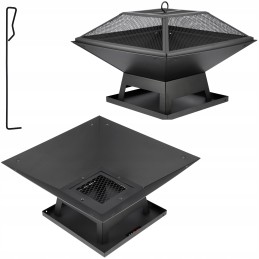 Steel firebox with cover 45 x 45cm