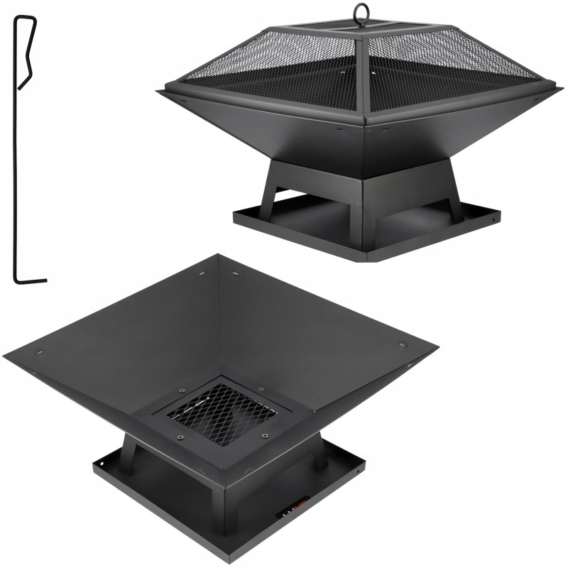 Steel firebox with cover 45 x 45cm