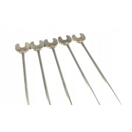 Stainless steel grill forks 120cm set of 5 + rests