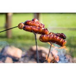 Nerūsējošā tērauda grilēšanas dakšas 120 cm, komplektā 5 gab. + balsti