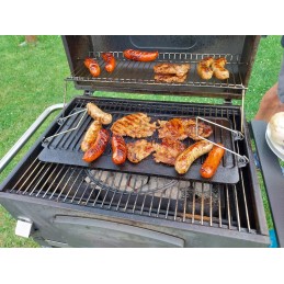 Ketaus grilio lėkštė, grotelės, 52x25, grilio keptuvė