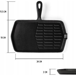 Malmist roostetav grillpann 19x34cm