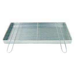 Grill construction grate 60x30 chrome with firebox/ash pan