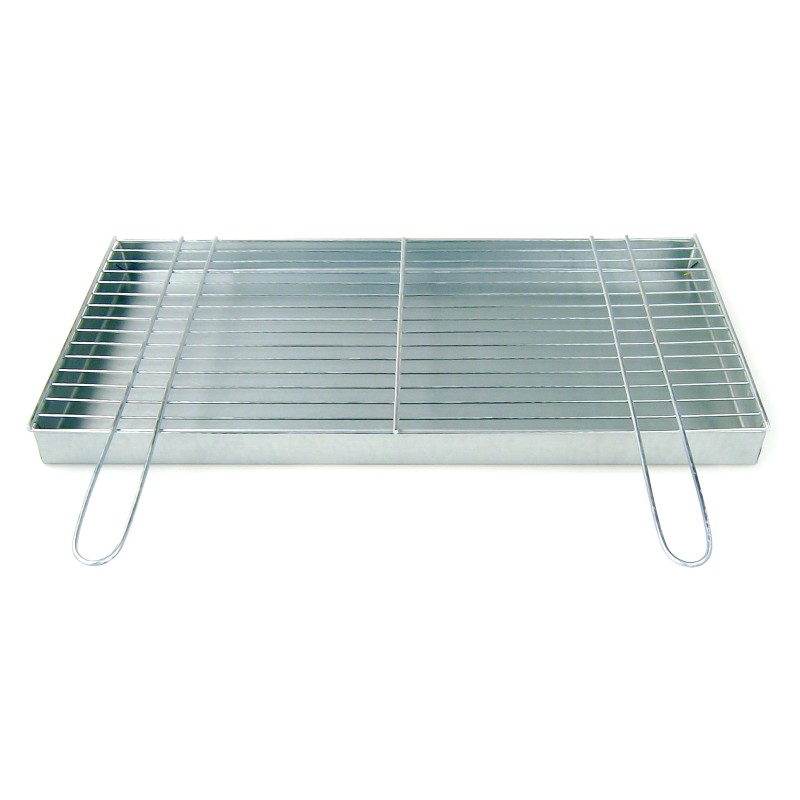 Grill construction grate 60x30 chrome with firebox/ash pan