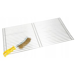 Stainless steel grill grate 60x40cm + slot brush