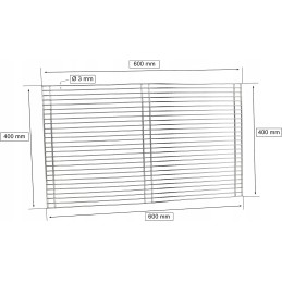 Stainless steel grill grate 60x40cm + slot brush