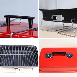 ⭐ kempingo kepsninė su anglimis nešiojamas sulankstomas lagaminas sodo stovyklavietė su dangčiu ⭐