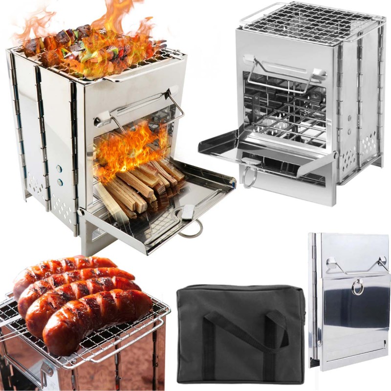 Mobili kelioninė kepsninė stovyklavimui maiše