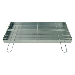 Grill construction grate 50x30 chrome with firebox/ash pan