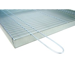 Grill construction grate 50x30 chrome with firebox/ash pan