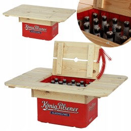 Wooden display stand for crates - drinks, vegetables.