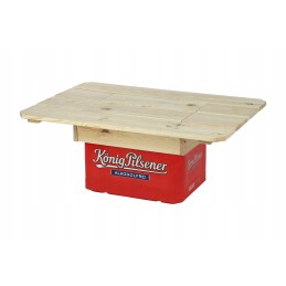 Wooden outdoor table top beer crate table camping table