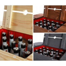 Wooden outdoor table top beer crate table camping table