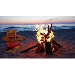 Wooden outdoor table top beer crate table camping table