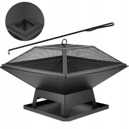 Steel firebox with cover 45 x 45cm