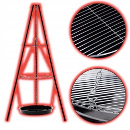 Sodo kepsninė, pakabinamas sodo židinys, grilis su trikojo grotelėmis