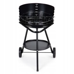 Round garden grill with adjustable grate height