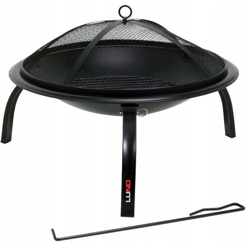 Plieninis židinys su atlenkiamomis kojelėmis, 56x39cm