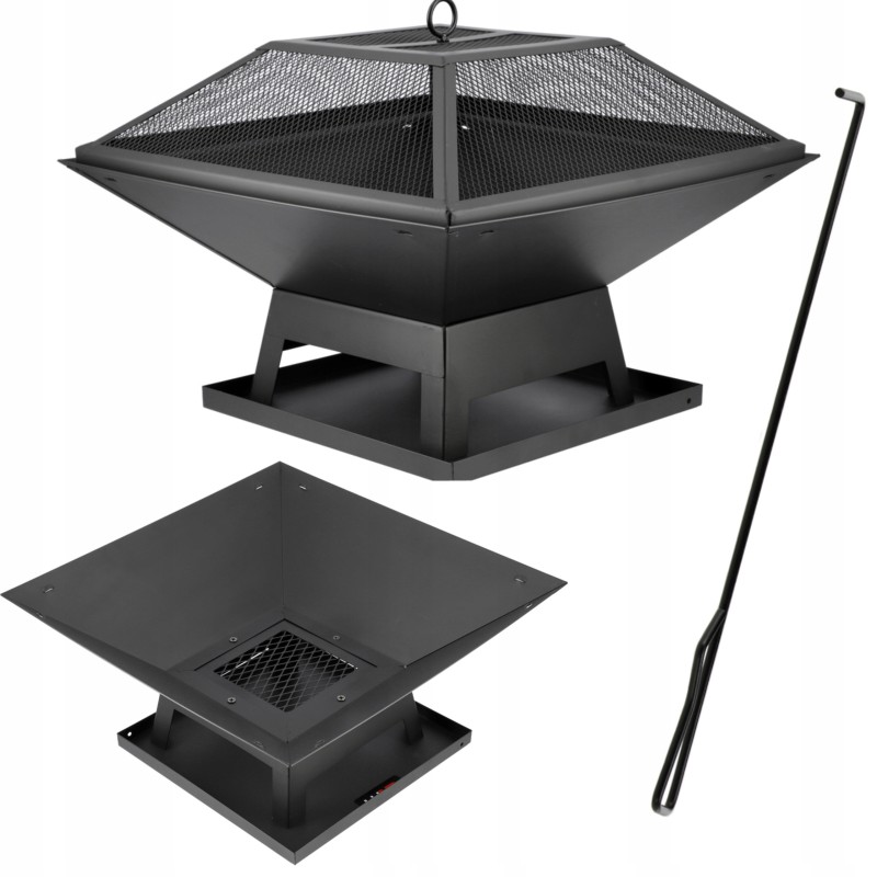 Steel firebox with cover 45 x 45cm