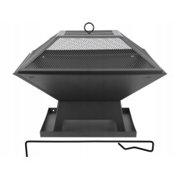 Plieninis židinys su dangteliu 45x45cm