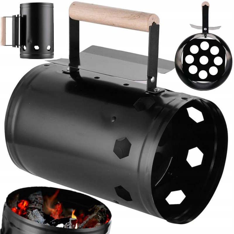 Chimney for lighting a grill, coal briquettes, large