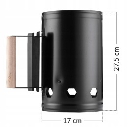 Chimney for lighting a grill, coal briquettes, large