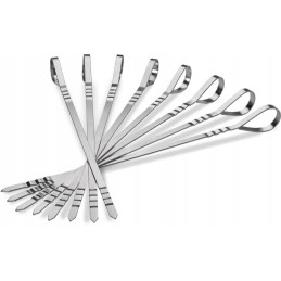Eight multi-functional stainless steel skewers