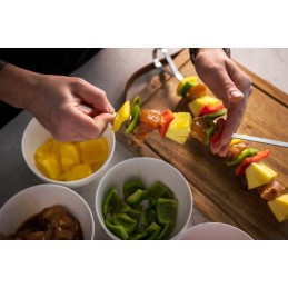 Eight multi-functional stainless steel skewers