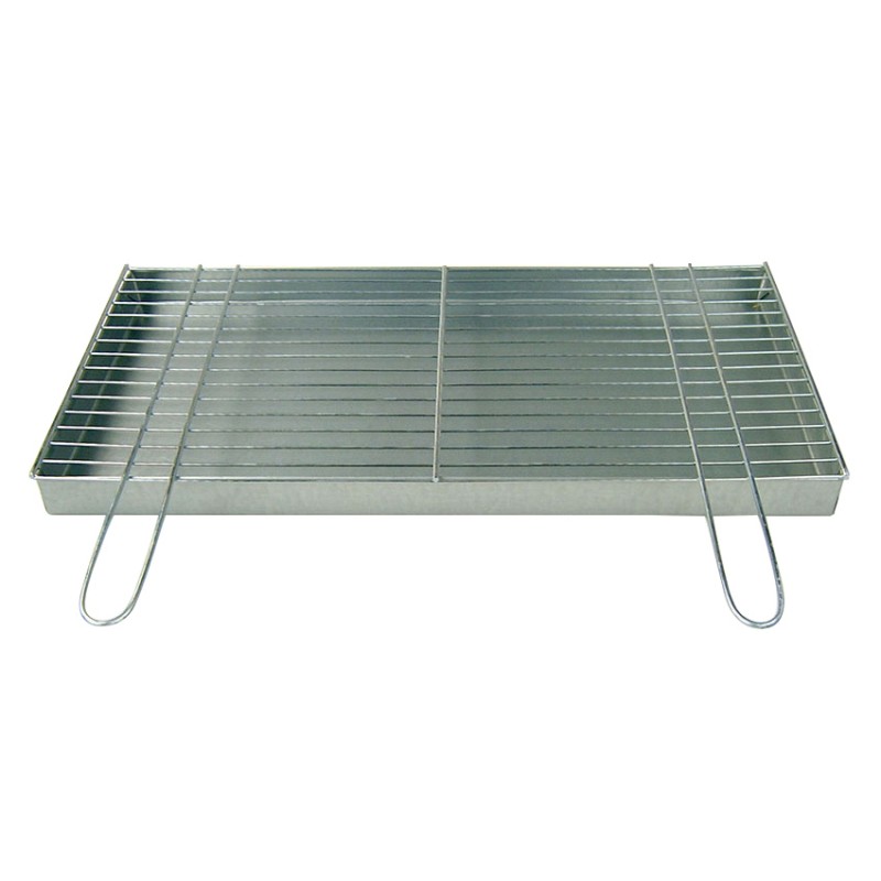 Grill construction grate 50x35 chrome with firebox/ash pan