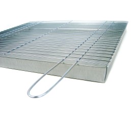Grill construction grate 50x35 chrome with firebox/ash pan