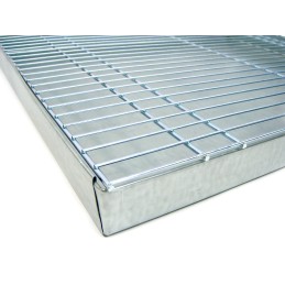 Grill construction grate 50x35 chrome with firebox/ash pan