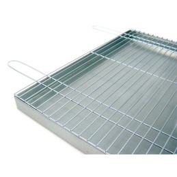 Grill construction grate 50x35 chrome with firebox/ash pan