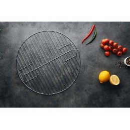 Grill grate with two handles ø54 cm chrome burns & barkles