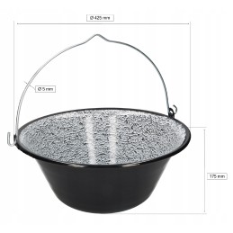 Vengriškas emaliuotas katilas, 13l medžioklės puodas