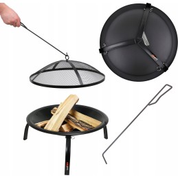 Plieninis židinys su atlenkiamomis kojelėmis, 56x39cm