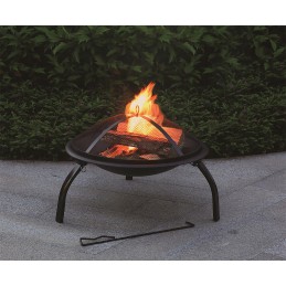 Plieninis židinys su atlenkiamomis kojelėmis, 56x39cm