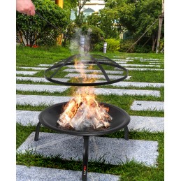 Plieninis židinys su atlenkiamomis kojelėmis, 56x39cm