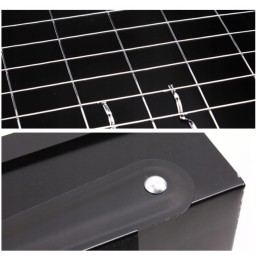 Sulankstomas medžio anglies sodo grilis su mentele ir šakute