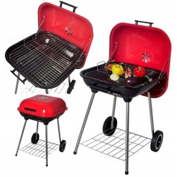 Didelė sodo grilis ant ratų su dangteliu