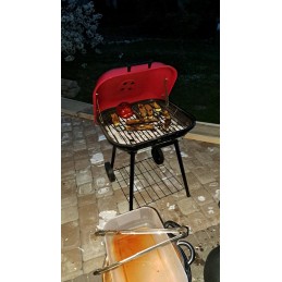 Didelė sodo grilis ant ratų su dangteliu