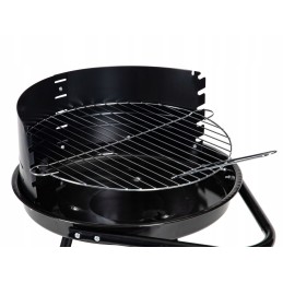 Apvalios sodo anglies kepsninės ant ratų su reguliuojamomis grotelėmis