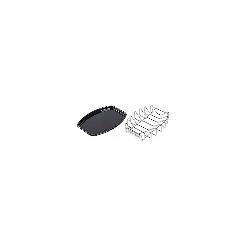 Tray with grill rack chicken stand